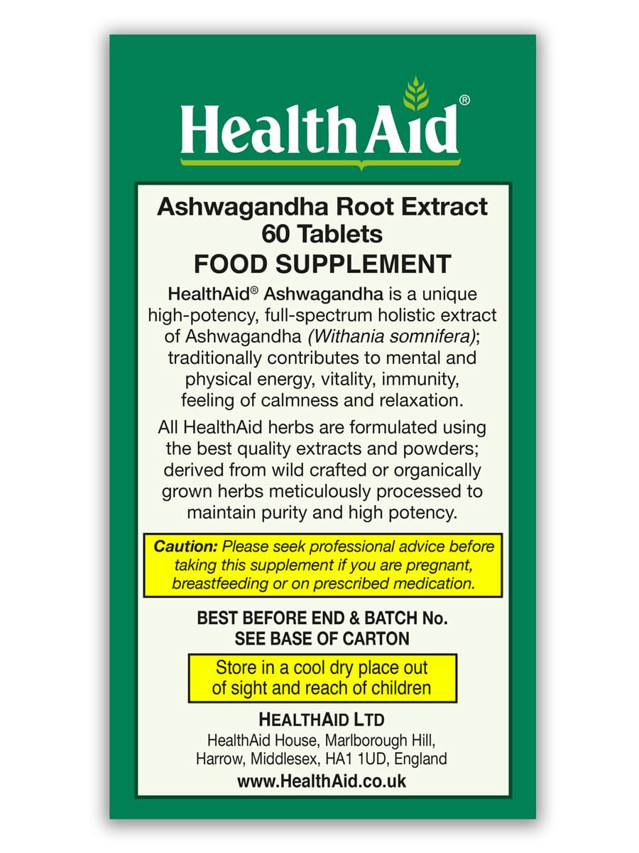 HealthAid Ashwagandha 350 mg – Tablets – 60 Count