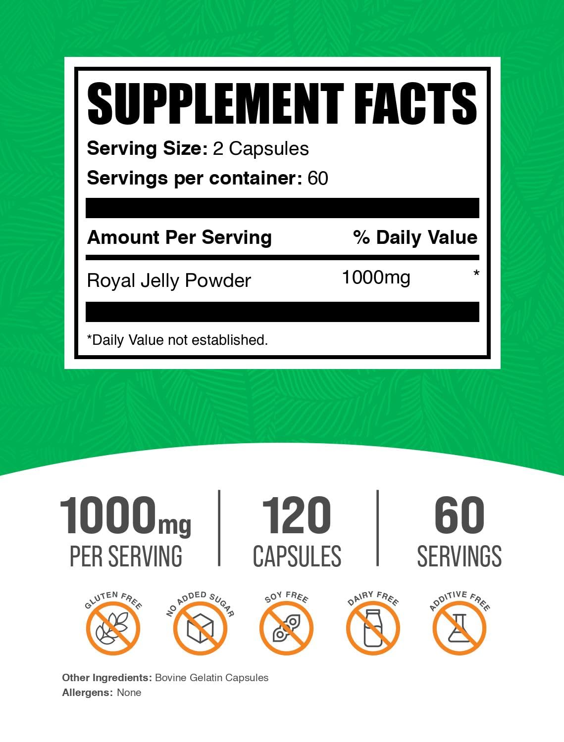 BulkSupplements Royal Jelly Capsules 120 Count