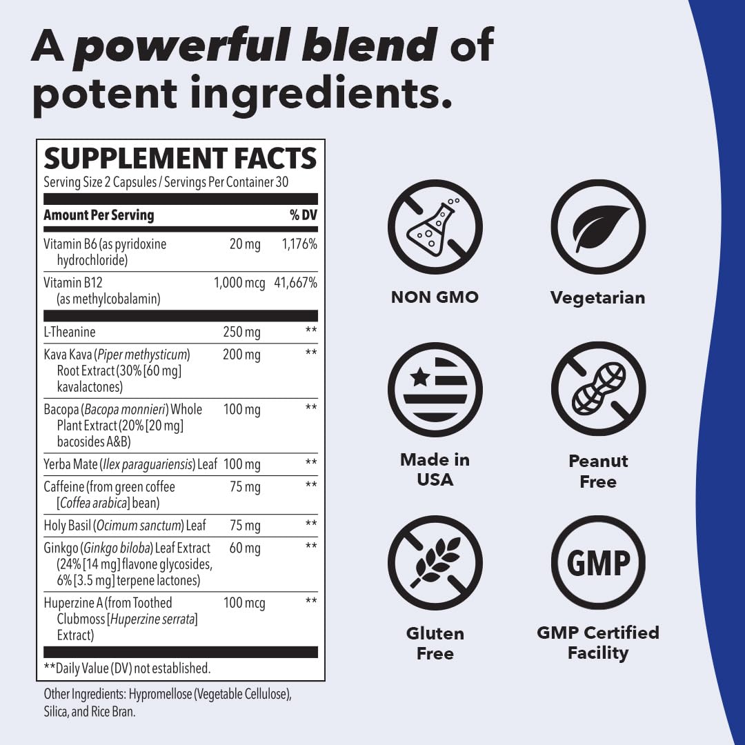 LifeSeasons Focus-R Concentration Support – Memory, Focus & Mental Clarity Supplement with Bacopa, Rhodiola, L-Tyrosine & B Vitamins, 60 Veg Capsules