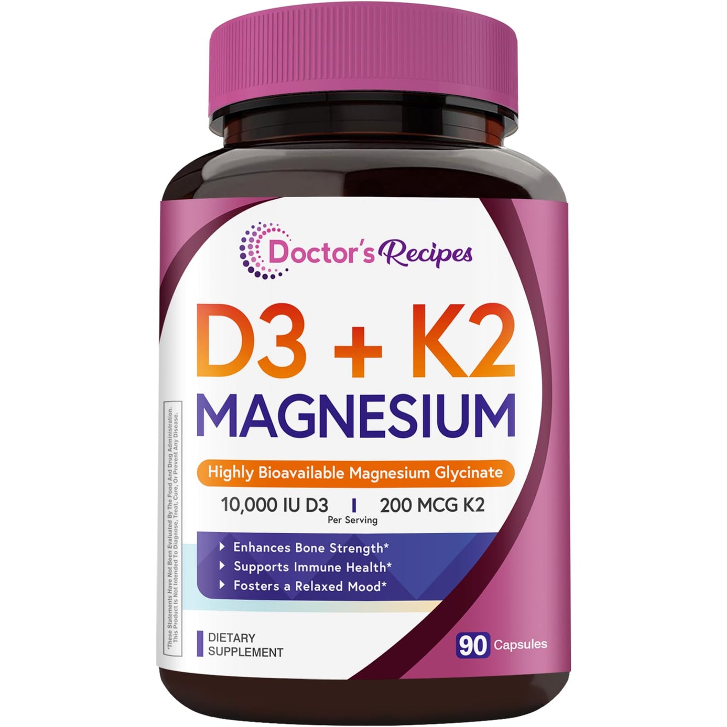 Doctor's Recipes D3+K2+Magnesium Capsules 90 Capsules