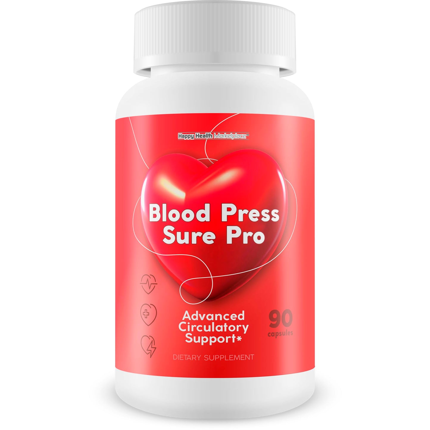 Happy Health Marketplace Blood Press Sure Pro With Magnesium 12 Capsules 90 Count