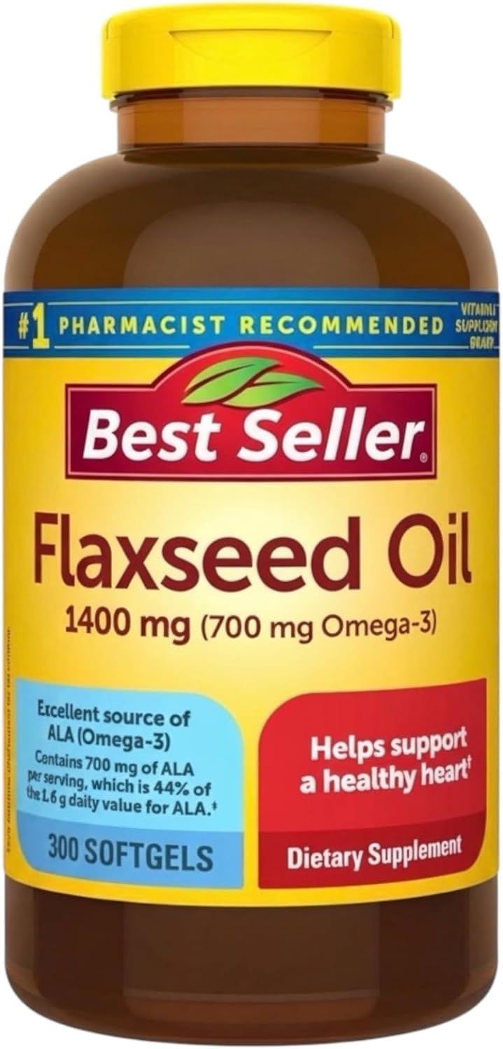 POTORIK Flaxseed Oil Softgels 1400 mg, 300 Count