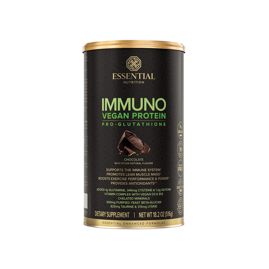 Essential Nutrition Immuno Vegan Plant-Based Protein Powder, Chocolate, 18.1 oz