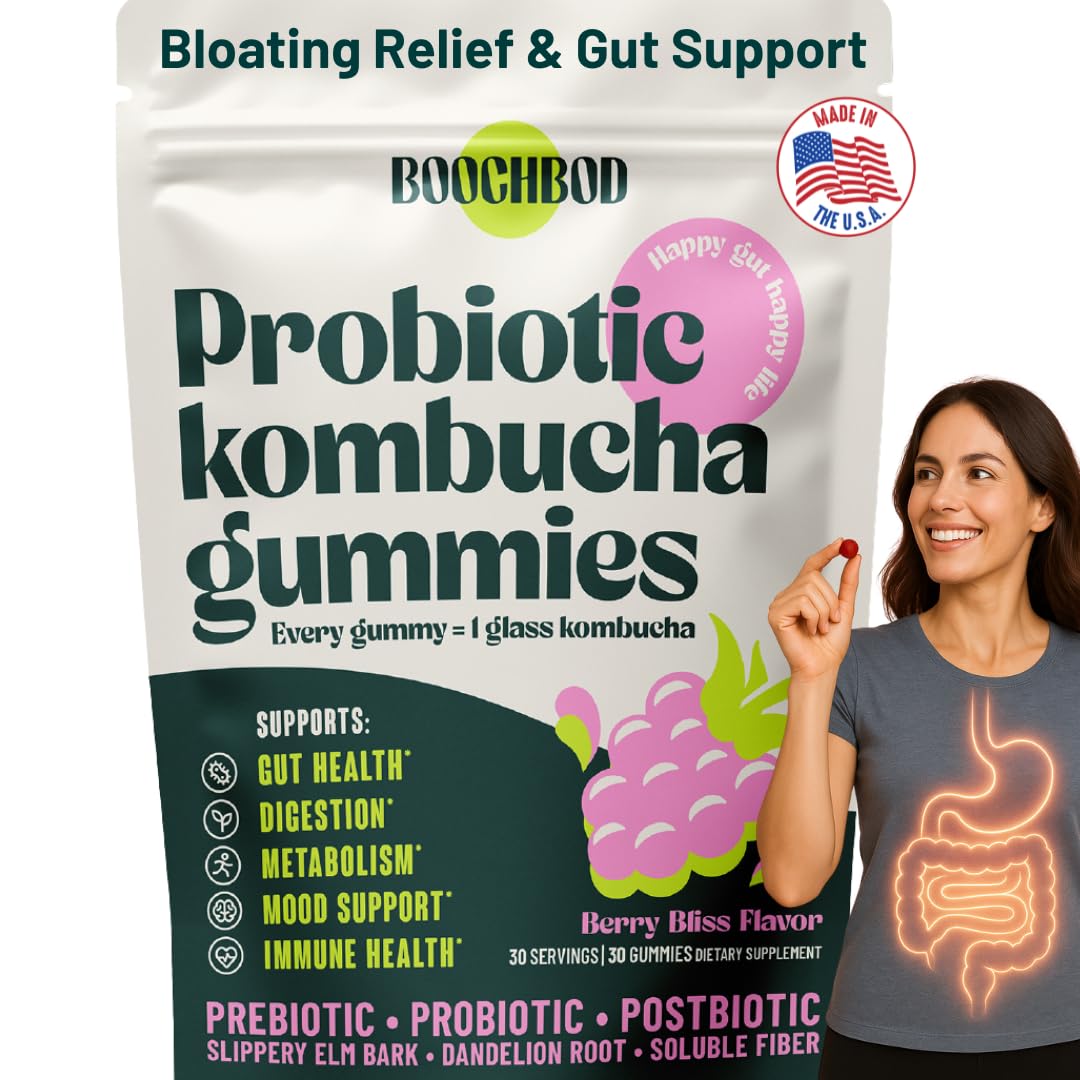 BoochBod Probiotic Kombucha Gummy 30 Gummies