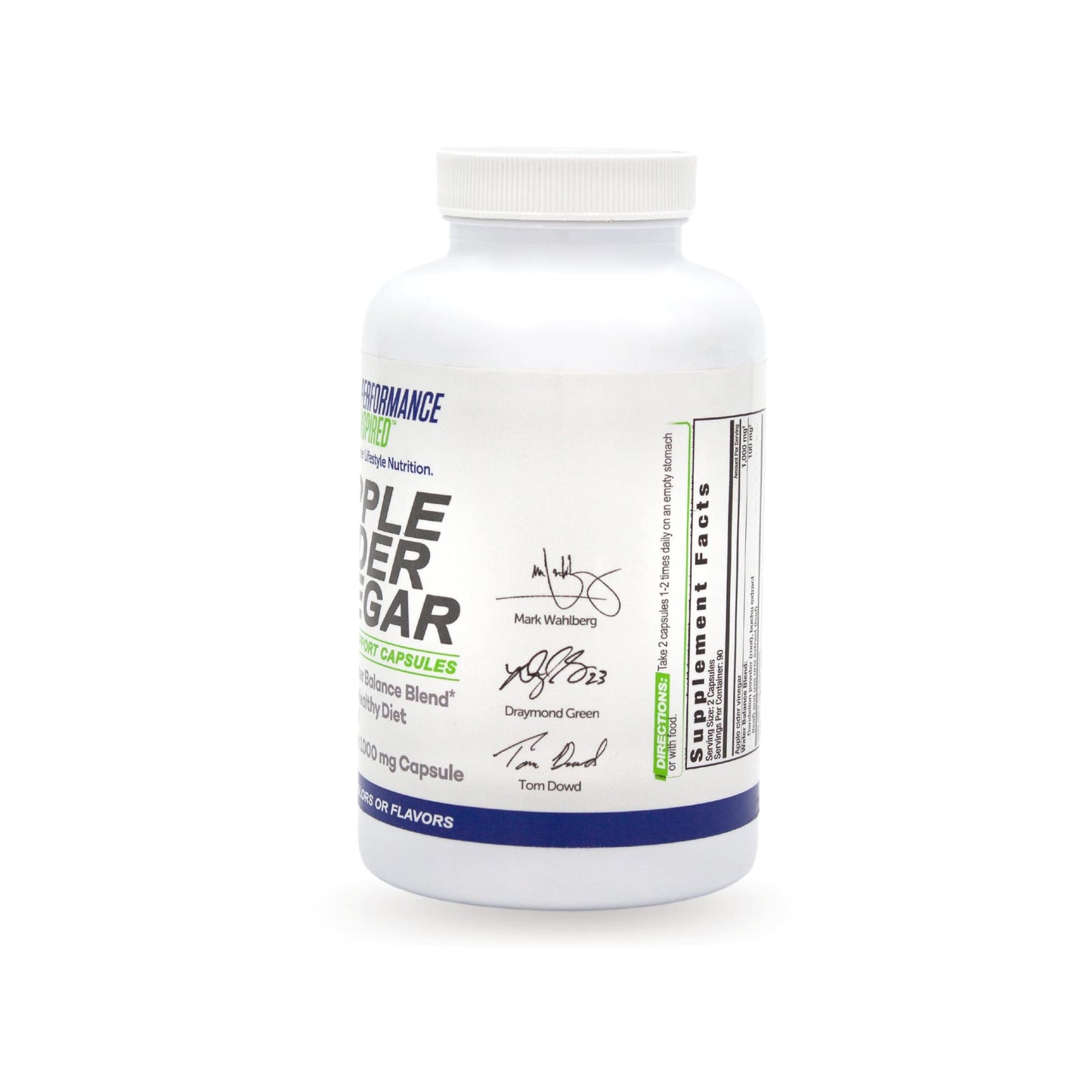 Performance Inspired Apple Cider Vinegar Capsules 1000mg, 180 Capsules
