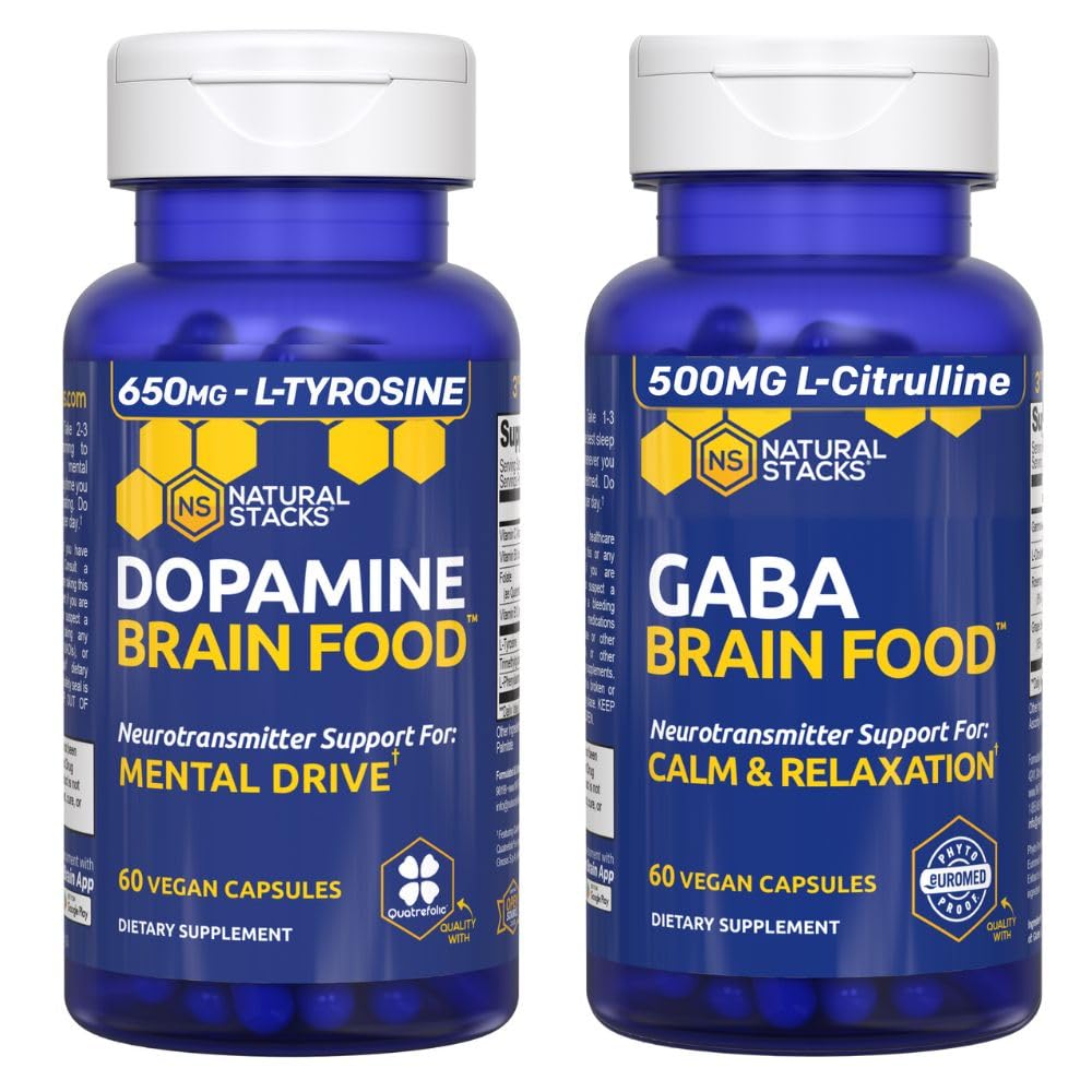 NATURAL STACKS Dopamine & GABA Brain Food Bundle Capsules 60