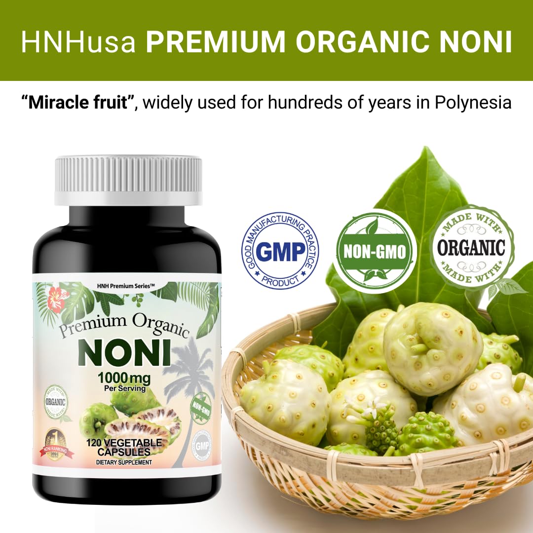 Dr.K&C HNHusa Premium Organic Noni 1000 mg Capsules, 120 Count
