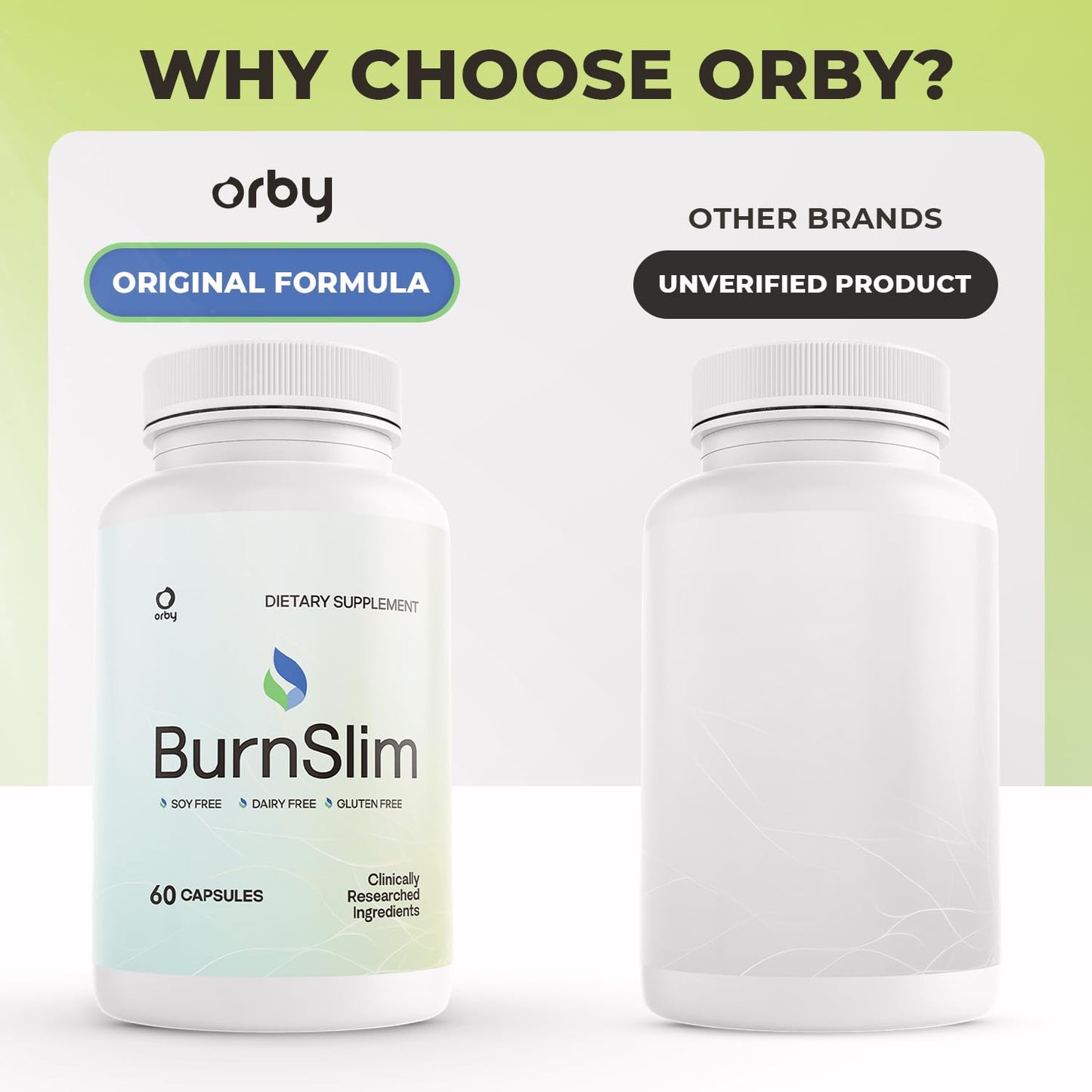Orby BurnSlim Daily Botanical Supplement with Olive Leaf, Moringa & Holy Basil 360 Capsules