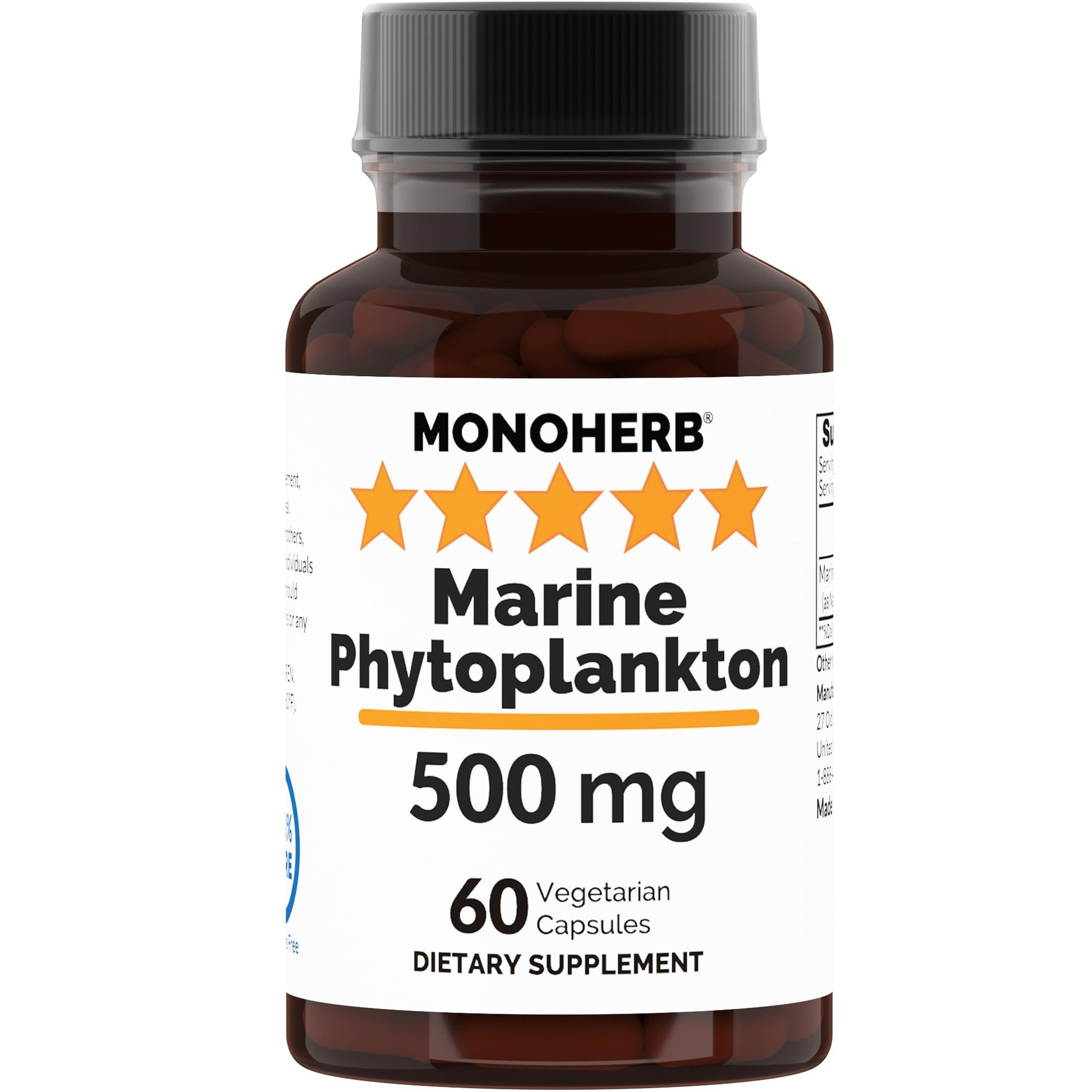 MONOHERB Marine Phytoplankton 500 mg Capsule, 60 Capsules