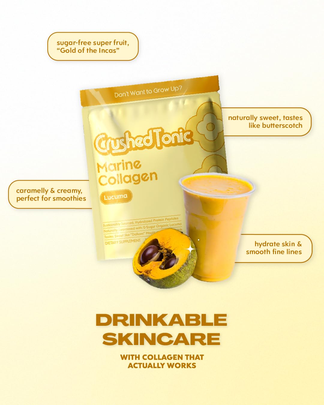 Crushed Tonic Korean Beauty Collagen Powder, 5.29 Ounce Powder