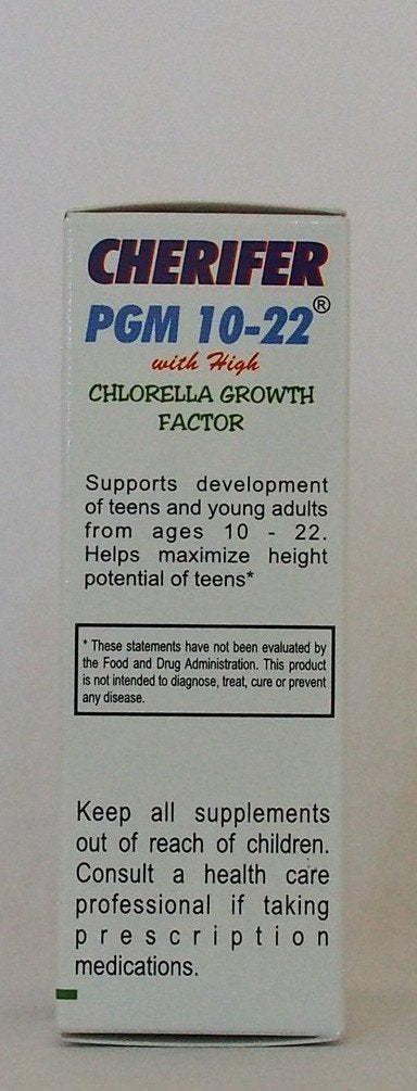 Cherifer PGM 10-22 with High Chlorella Growth Factor for Teenager Capsules, 30 Count
