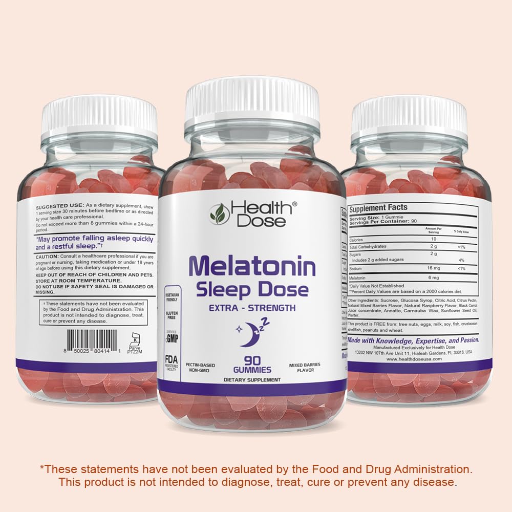 Health Dose Melatonin 6 mg Extra Strength Gummies, 270 Gummies