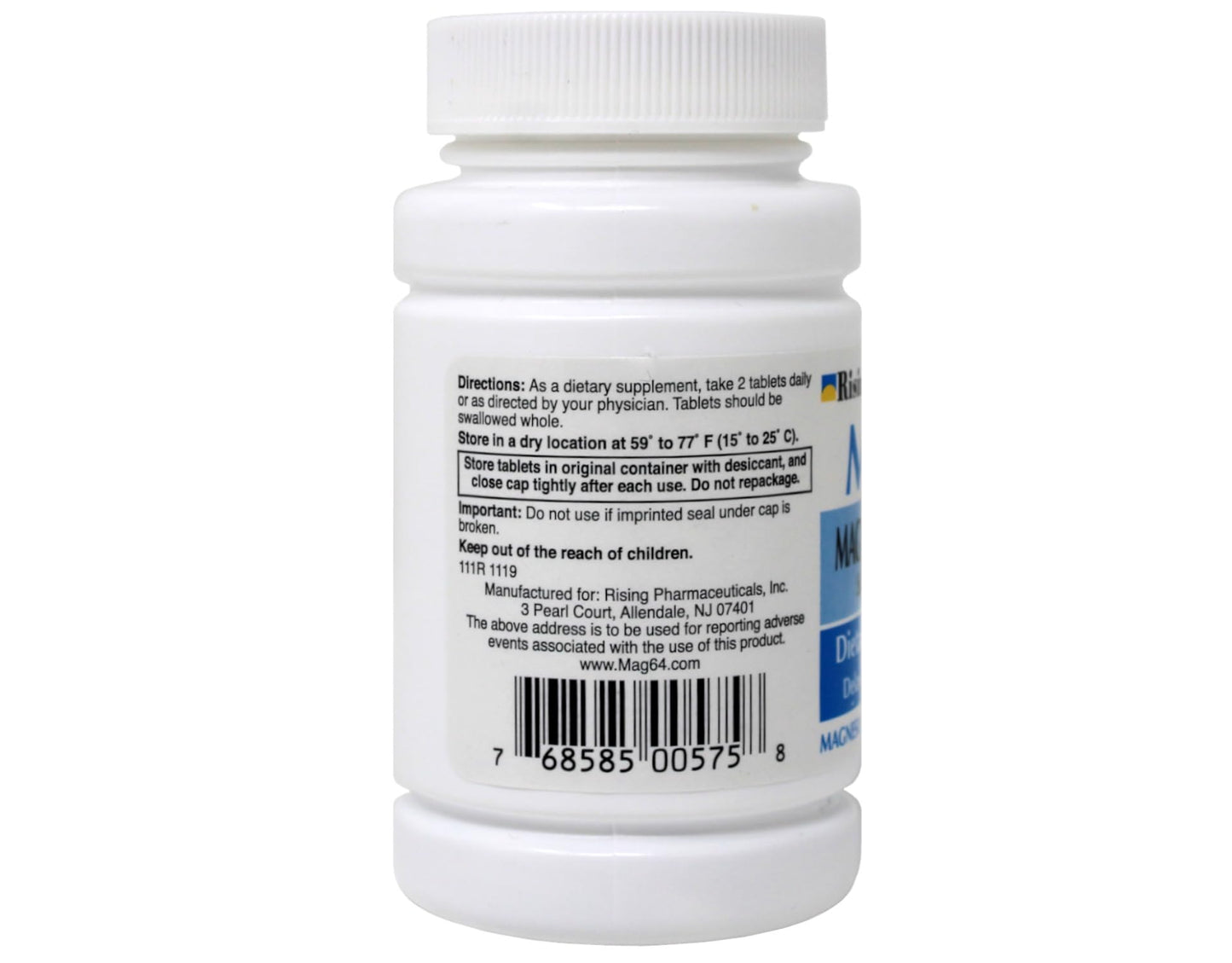 Rising Mag64 Magnesium Chloride Dietary Supplement Delayed-Release Tablets, 120 Tablets