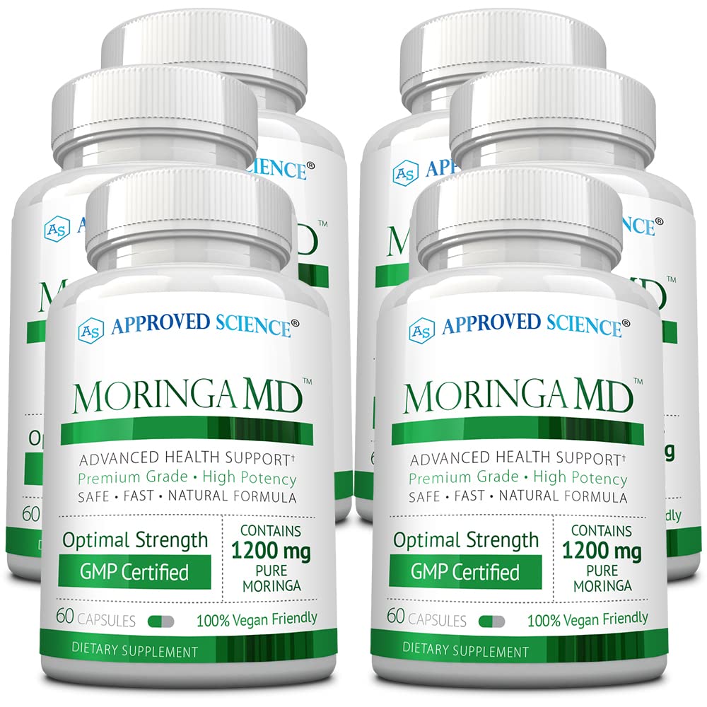 Approved Science MoringaMD Moringa Oleifera Supplement 1200 mg Per Serving, 4:1 Moringa Leaf Extract, Capsule, 360 Count