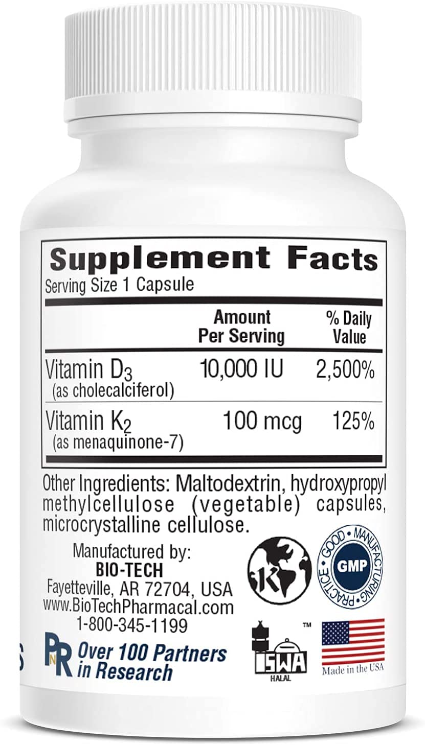 Bio-Tech Pharmacal D3-K2 Capsule 120 Count