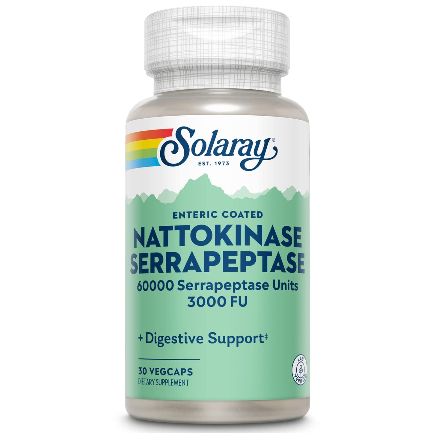 SOLARAY Nattokinase Serrapeptase Supplement Capsules 30