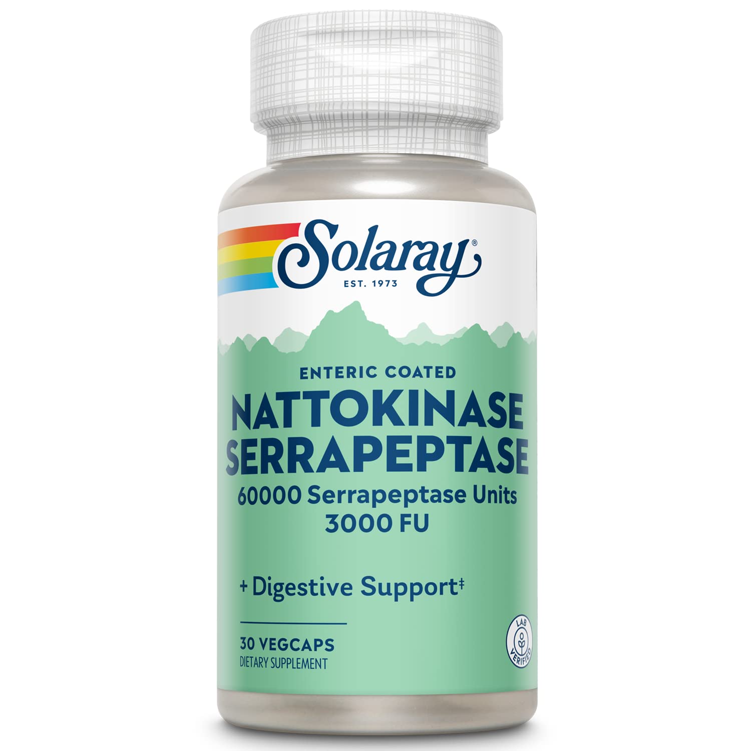 SOLARAY Nattokinase Serrapeptase Supplement Capsules 30