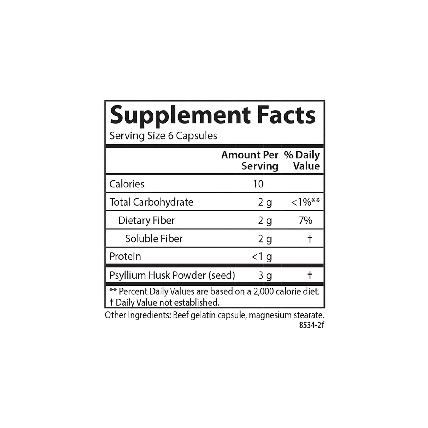 Carlson Hi-Fiber Psyllium Husk Capsules 100 Capsules