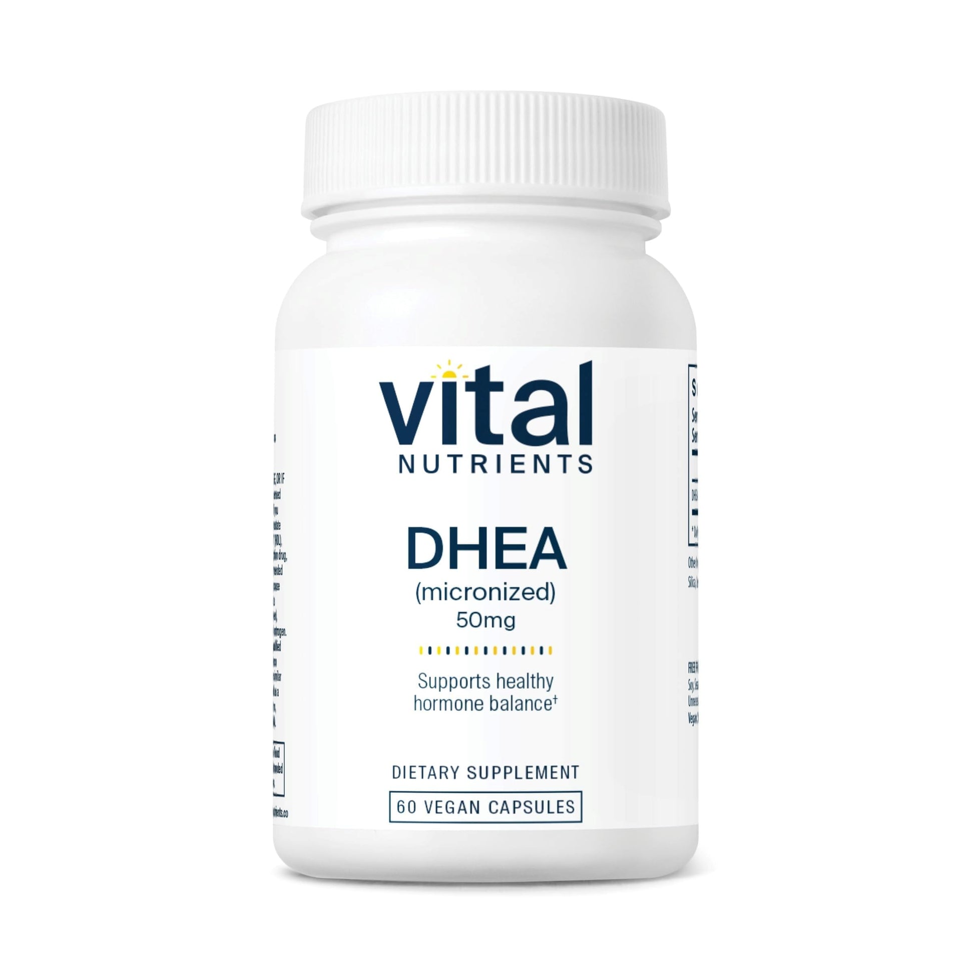 Vital Nutrients DHEA 50mg Vegan Micronized DHEA Supplement, 60 Capsules
