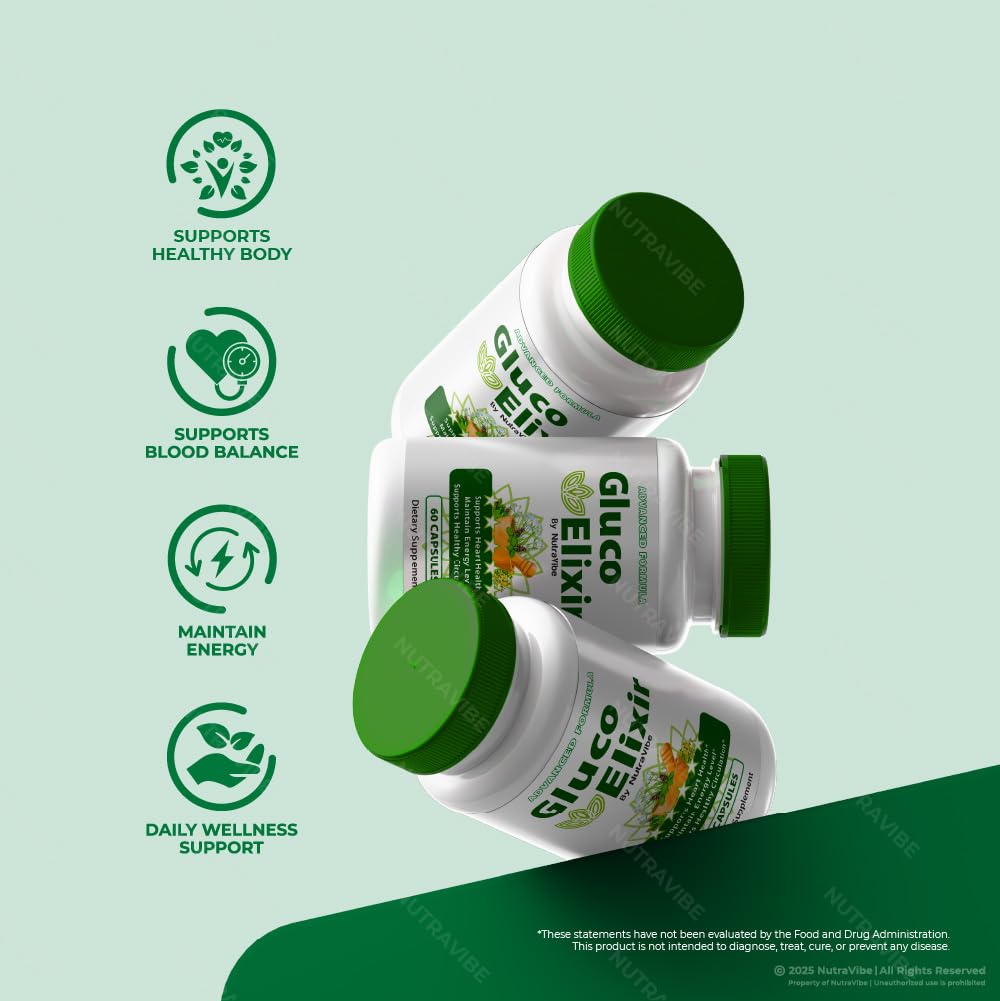 NutraVibe Gluco Elixir Capsule 180 Count
