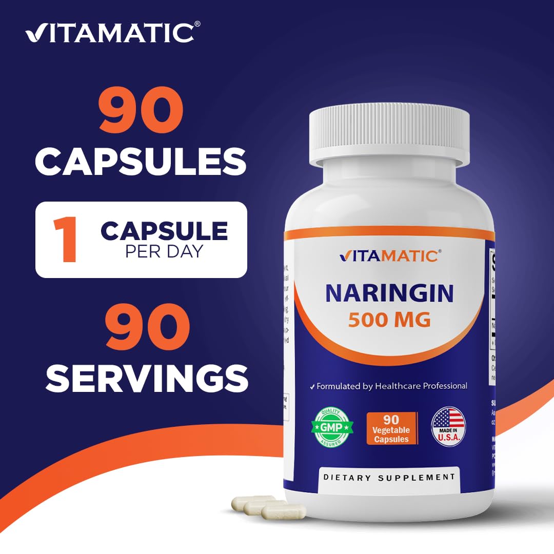 Vitamatic Naringin 500 mg Capsule, 90 Capsules
