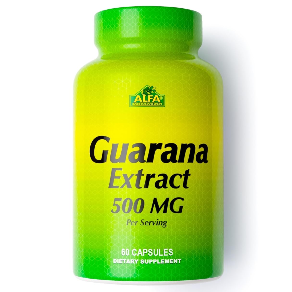 ALFA VITAMINS Guarana 500 MG Natural Herbal Caffeine Energizer Supplement Capsule, 60 Count