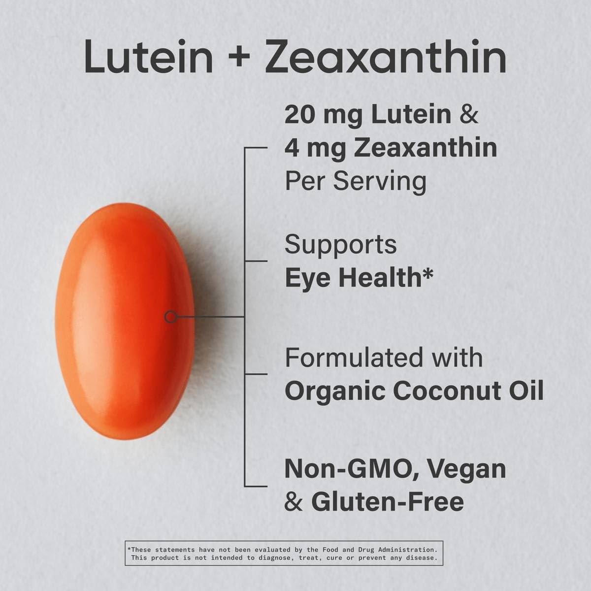 Sports Research Lutein + Zeaxanthin with Organic Coconut Oil Softgel 30