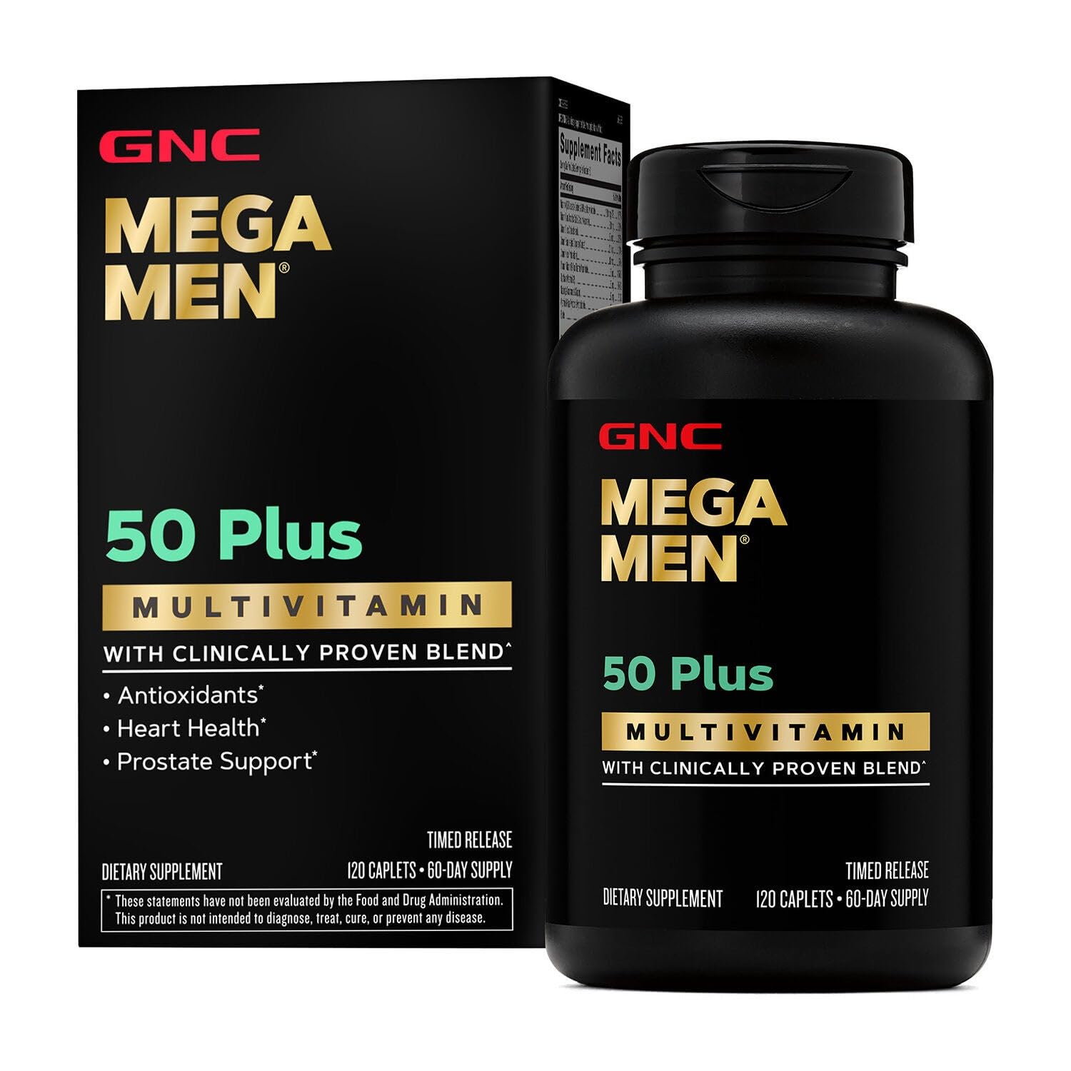 GNC Mega Men 50 Plus Multivitamin for Men Caplets 120