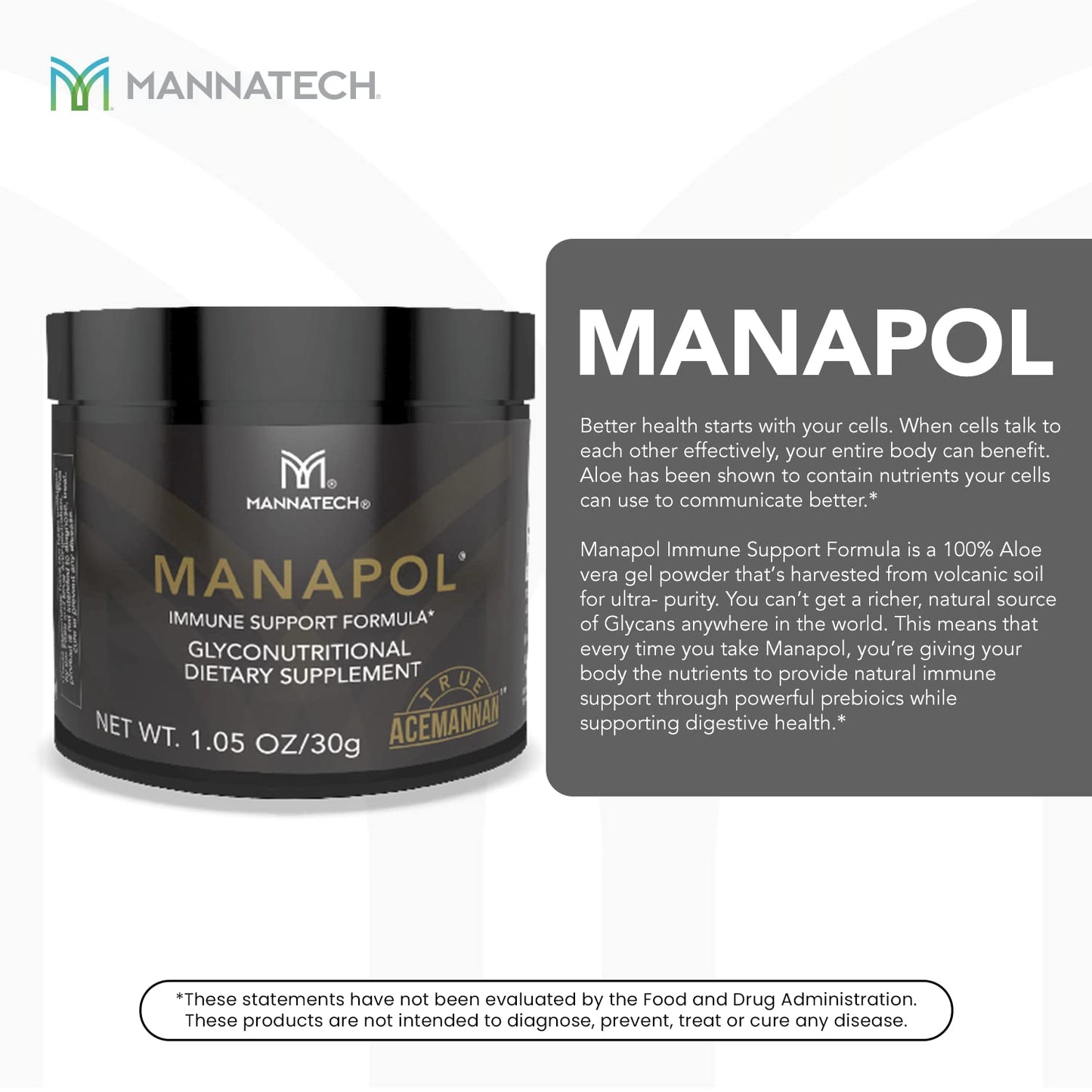Mannatech Manapol Immune Support Formula Powder 1.05 oz
