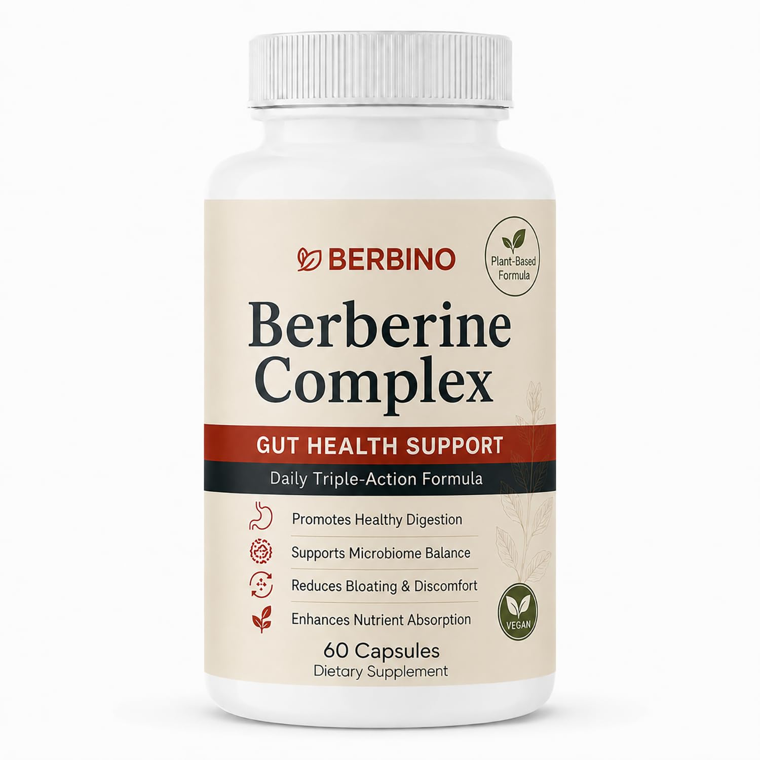 Awjsde Berbino Berberine Complex Capsules with Allicin Garlic Extract & Piperine, 60 Capsules