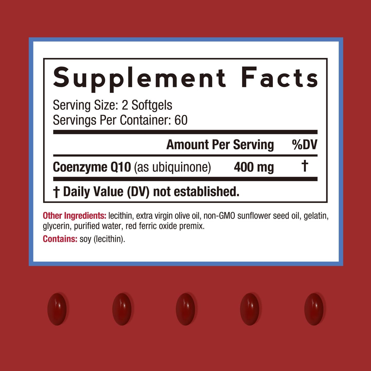 Doctor's Recipes CoQ10 400 mg High Potency Ubiquinone Softgels, 120 Count