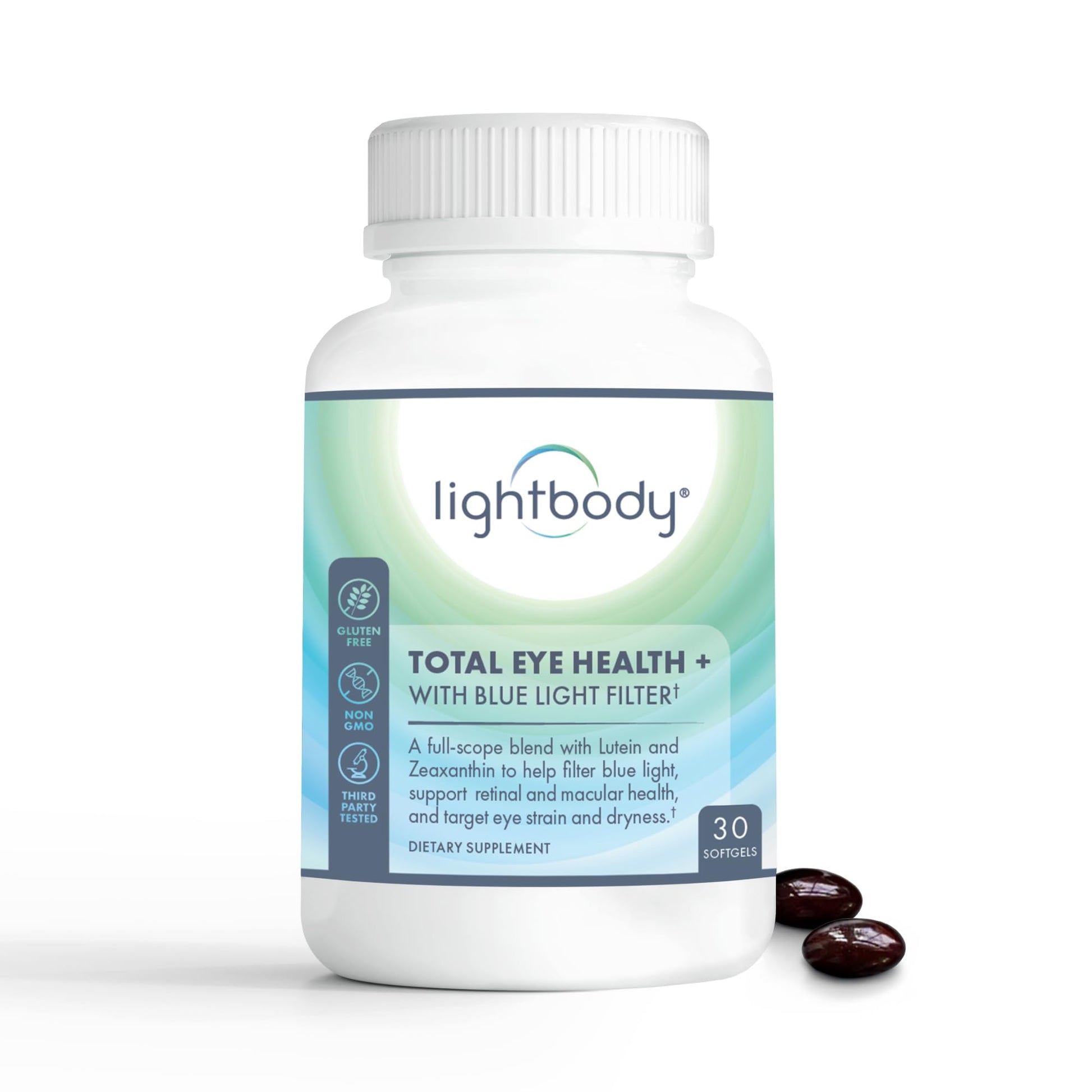 Lightbody Total Eye Health+ Lutein and Zeaxanthin Eye Supplements with Plant Extracts for Visual Wellness & Daily Comfort Non-GMO Eye Vitamins for Adults Softgel, 1 Count