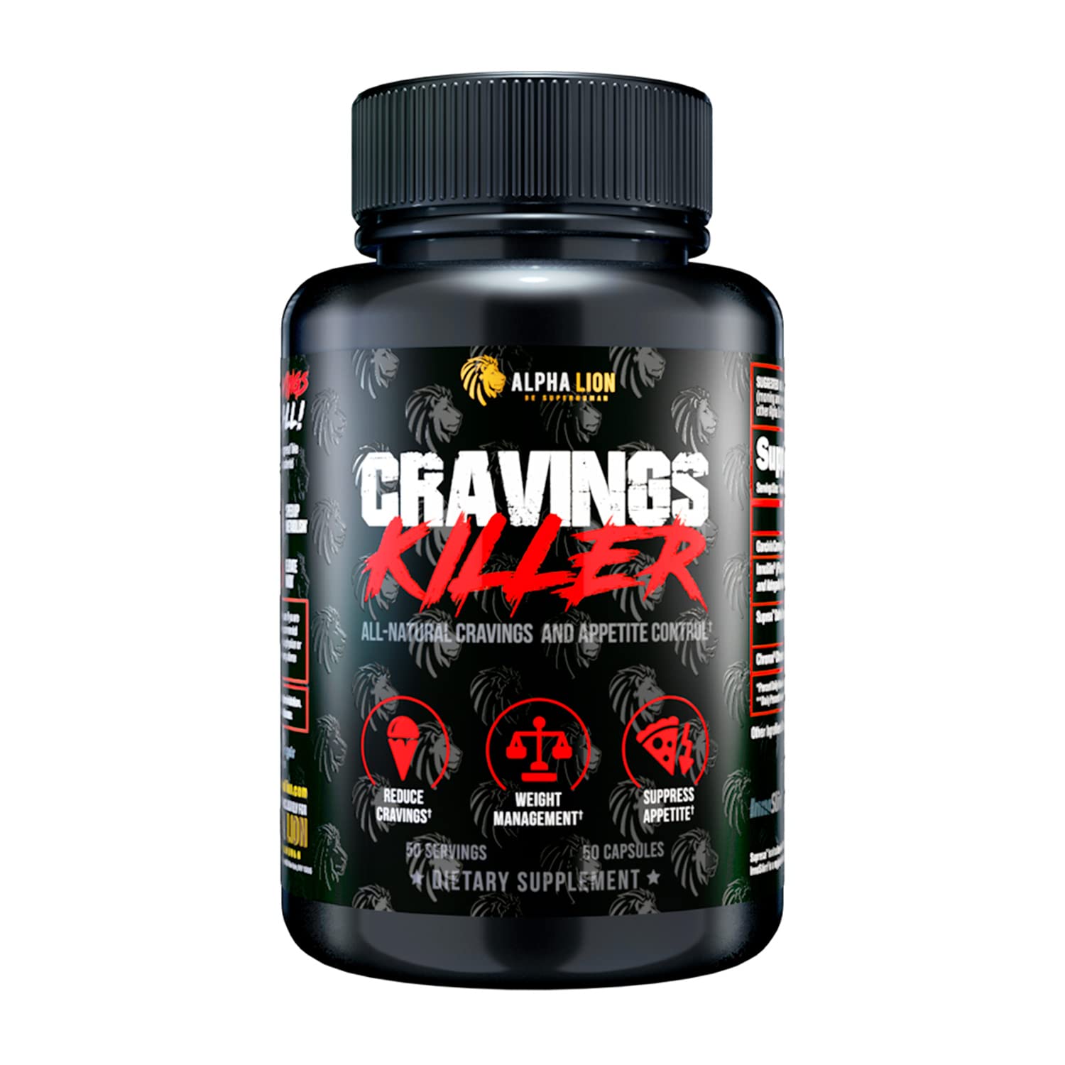Alpha Lion Cravings Killer Supplement with Saffron Extract & Garcinia Cambogia Extract, Capsules, 50 Count