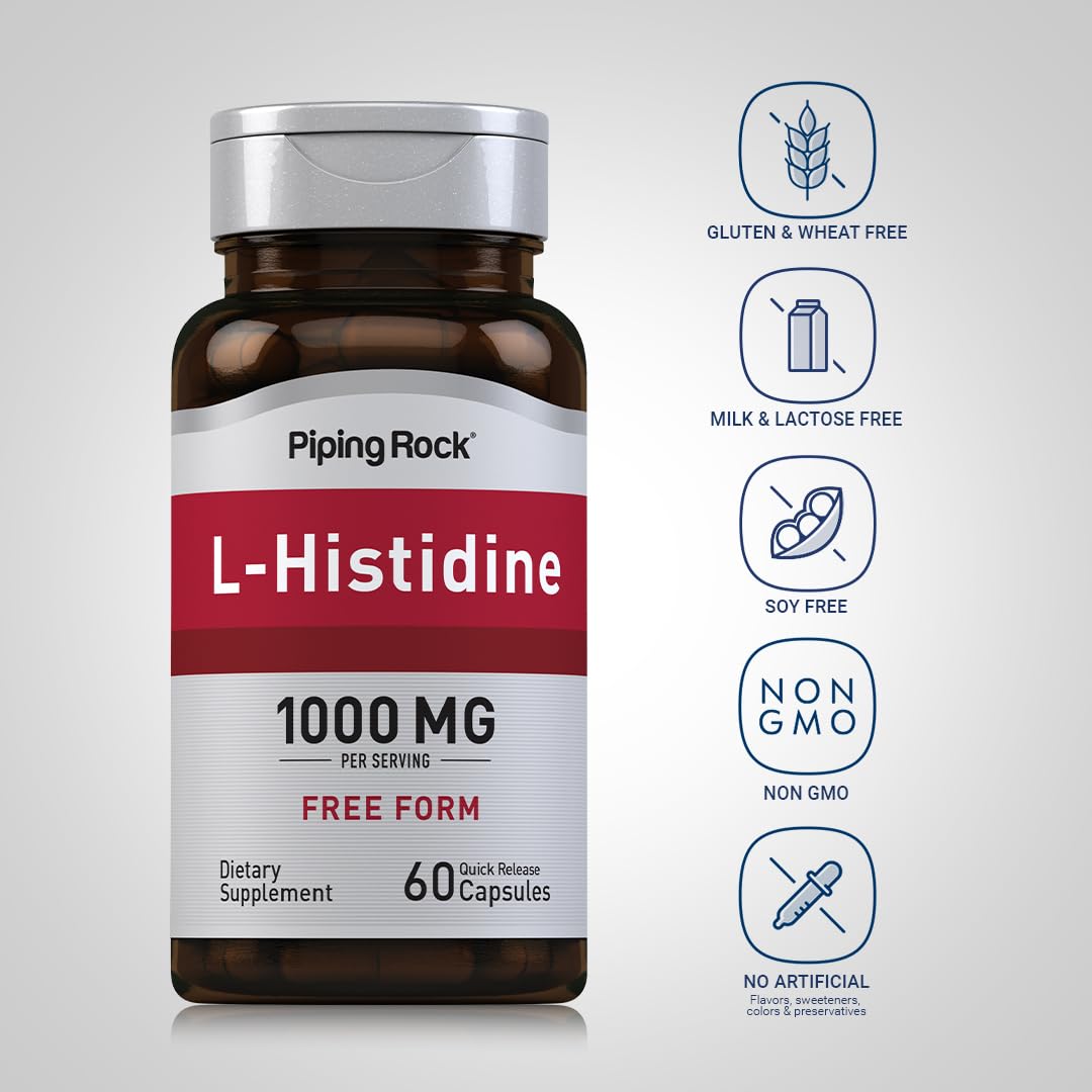 Piping Rock L-Histidine 1000 mg Capsules, 60 Count