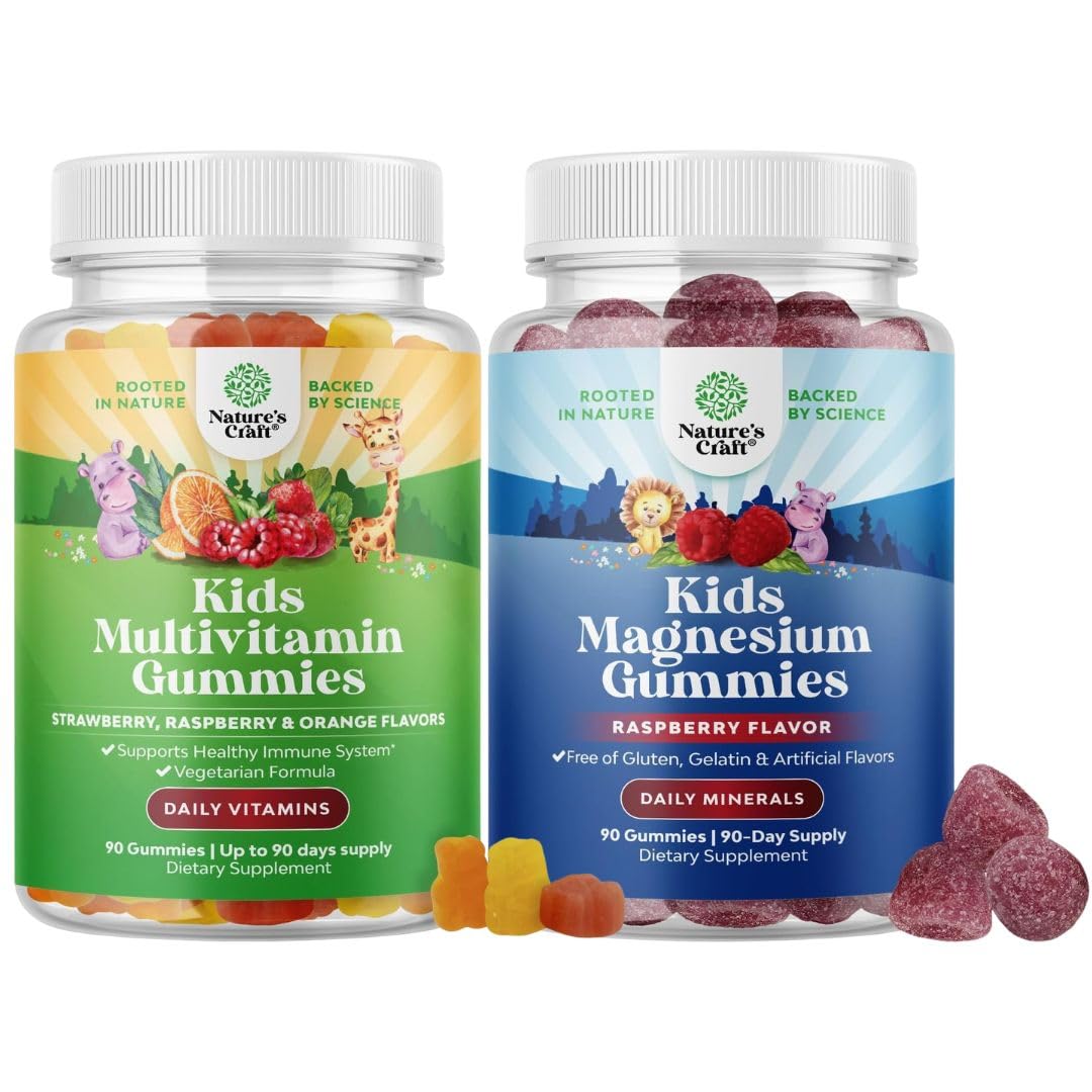 Natures Craft Kids Multivitamin Gummies with Magnesium, 180 Gummies