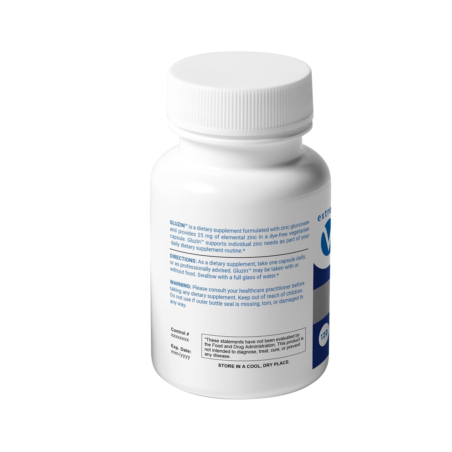 Extreme V Zinc MG25 Zinc Gluconate 25mg Veggie Capsules, 360 Capsules