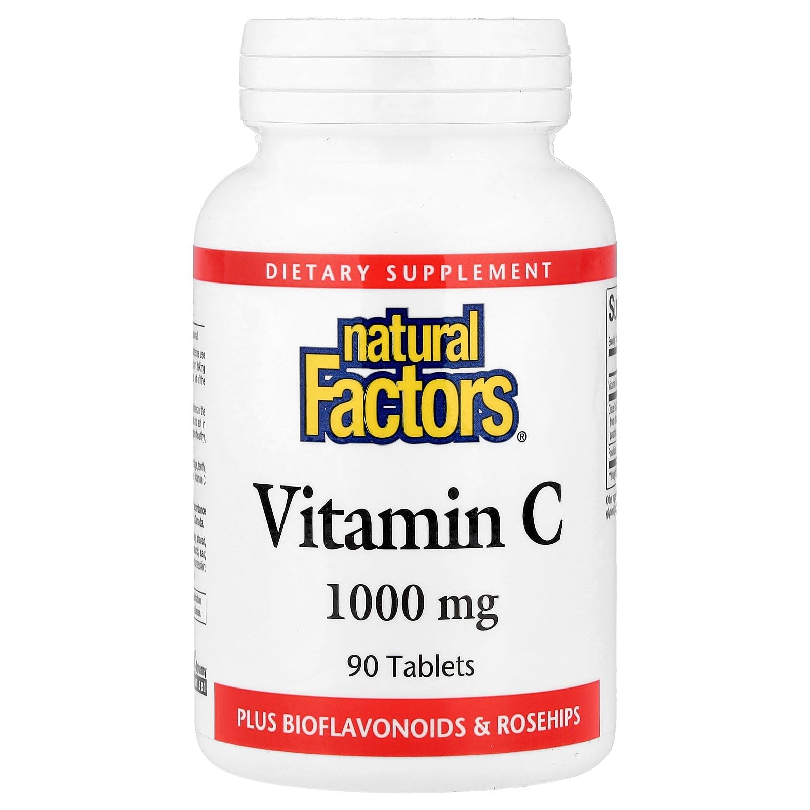 Natural Factors Vitamin C 1000mg with Bioflavinoids & Rosehips, 90 Tablets