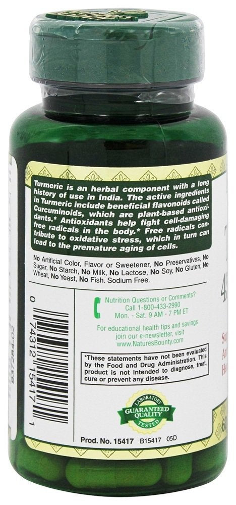 Nature's Bounty Turmeric 450 mg Capsules, 300 Count