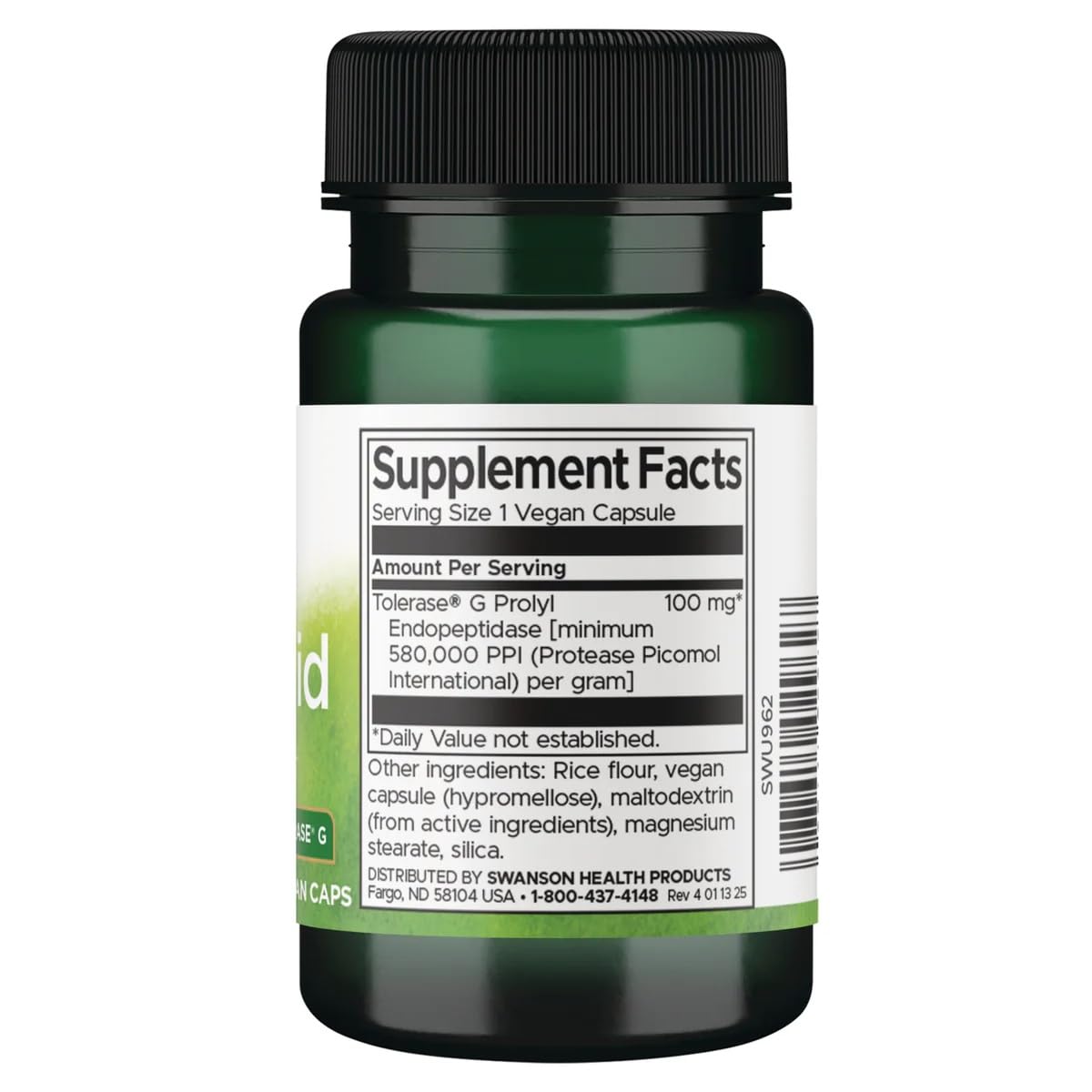 Swanson Gluten Rid with Tolerase G 100 mg Vegan Capsules, 180 Capsules