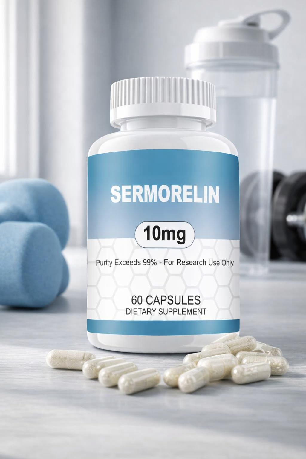 WUCOO Sermorelin Research Peptide Capsules, 60 Count