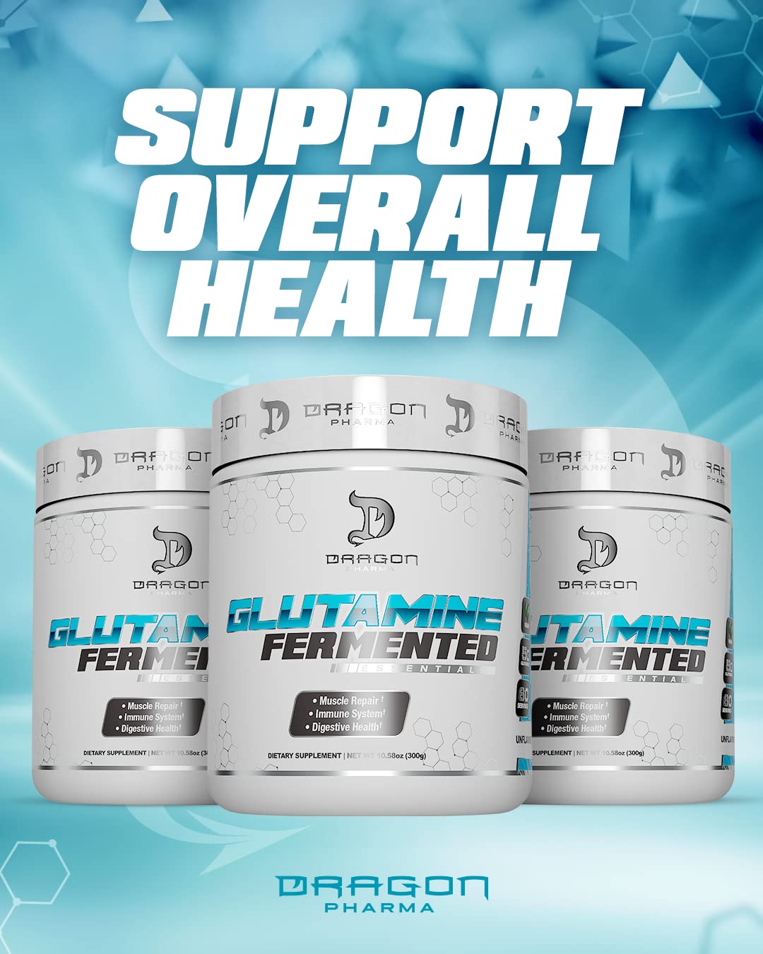 DRAGON PHARMA Fermented Glutamine Powder 10.58 Ounce