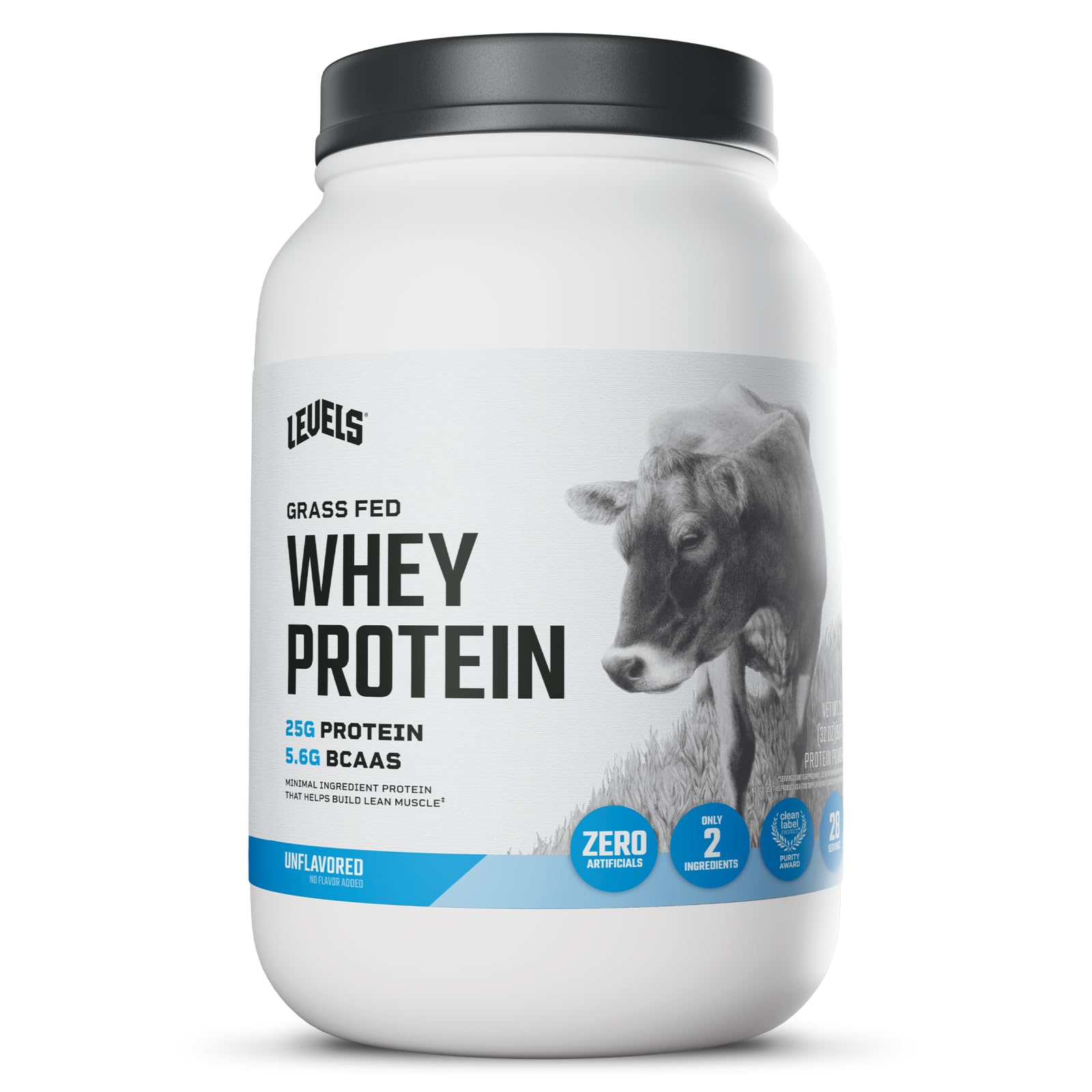 Levels Nutrition Grass Fed Whey Protein Powder, 32 Servings