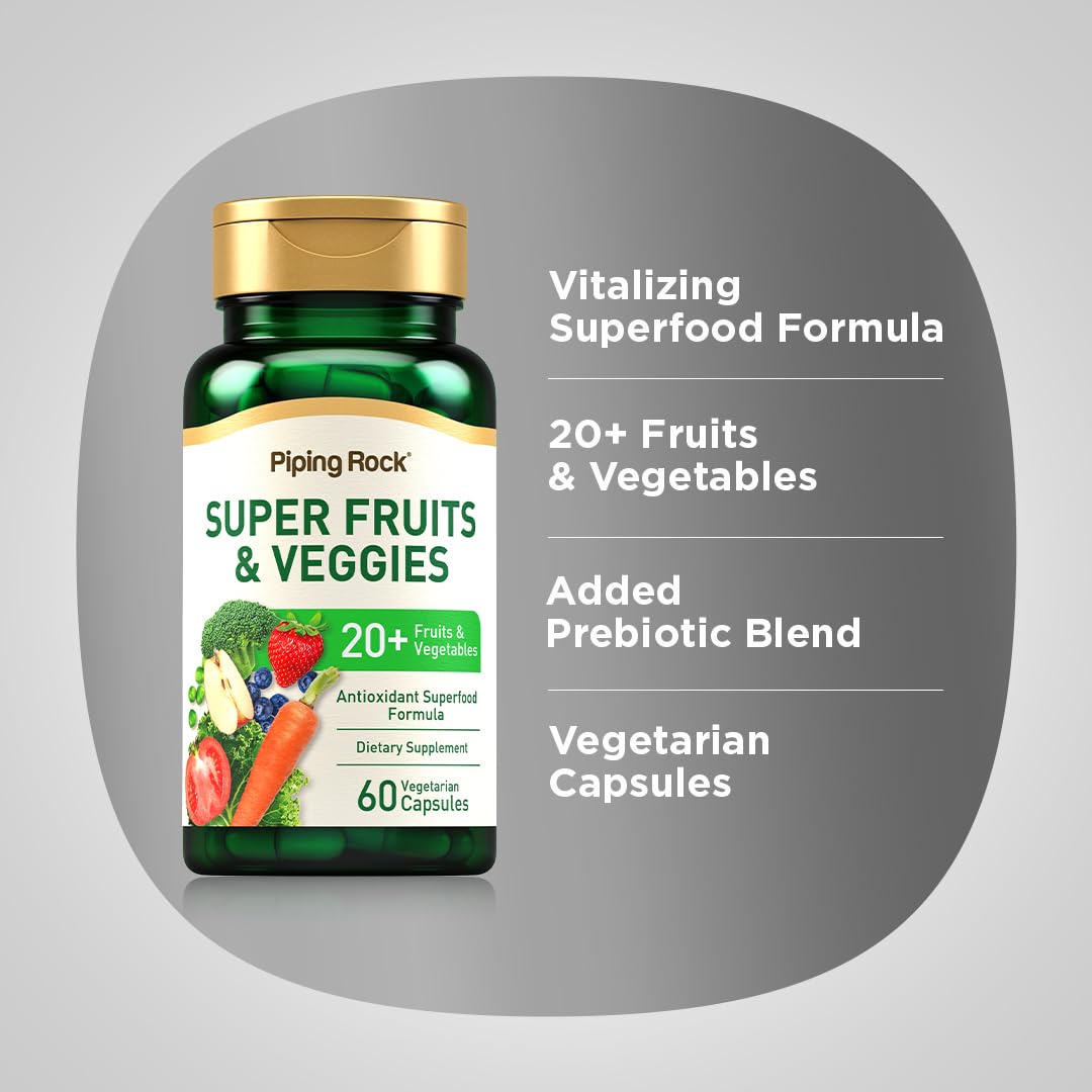Piping Rock Fruits and Veggies Supplement Capsules 60 Count