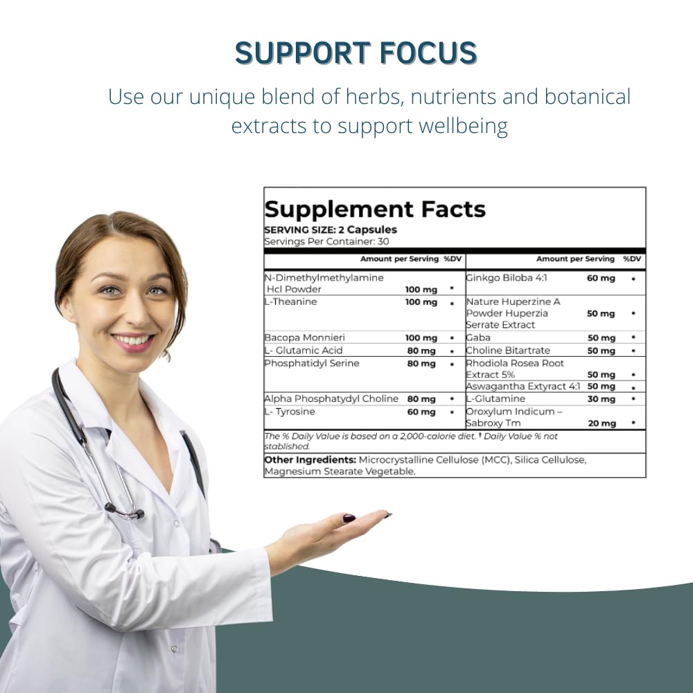 BY CARIOLA Neural-L Natural Brain Support Supplement Capsules, 60 Count