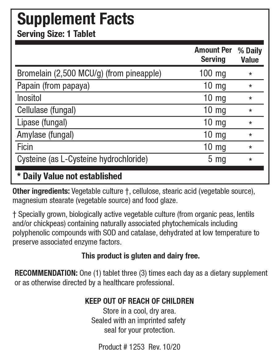 Biotics Research Bromelain Plus CLA 100 Tablets