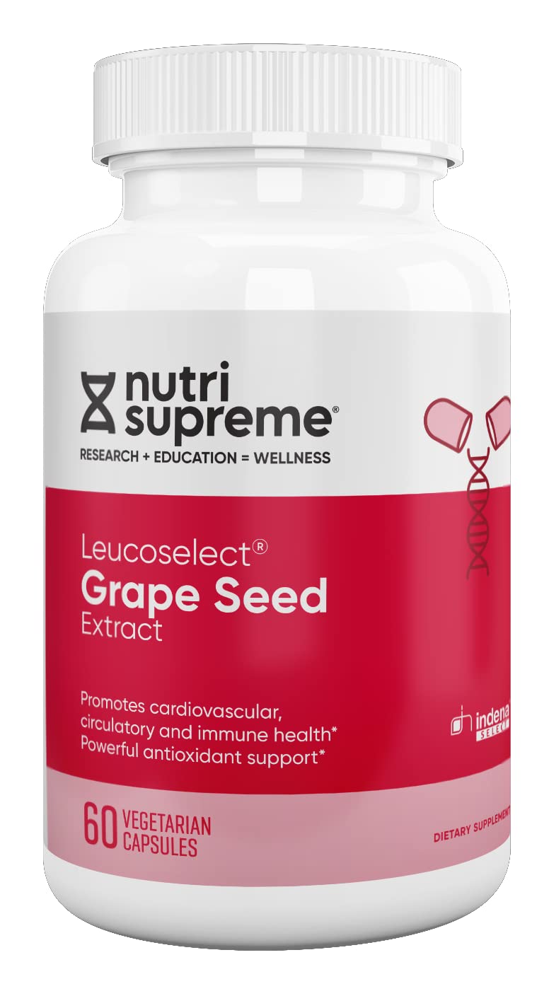 NUTRI-SUPREME RESEARCH Grapeseed Extract Leucoselect Capsules, 60 Count