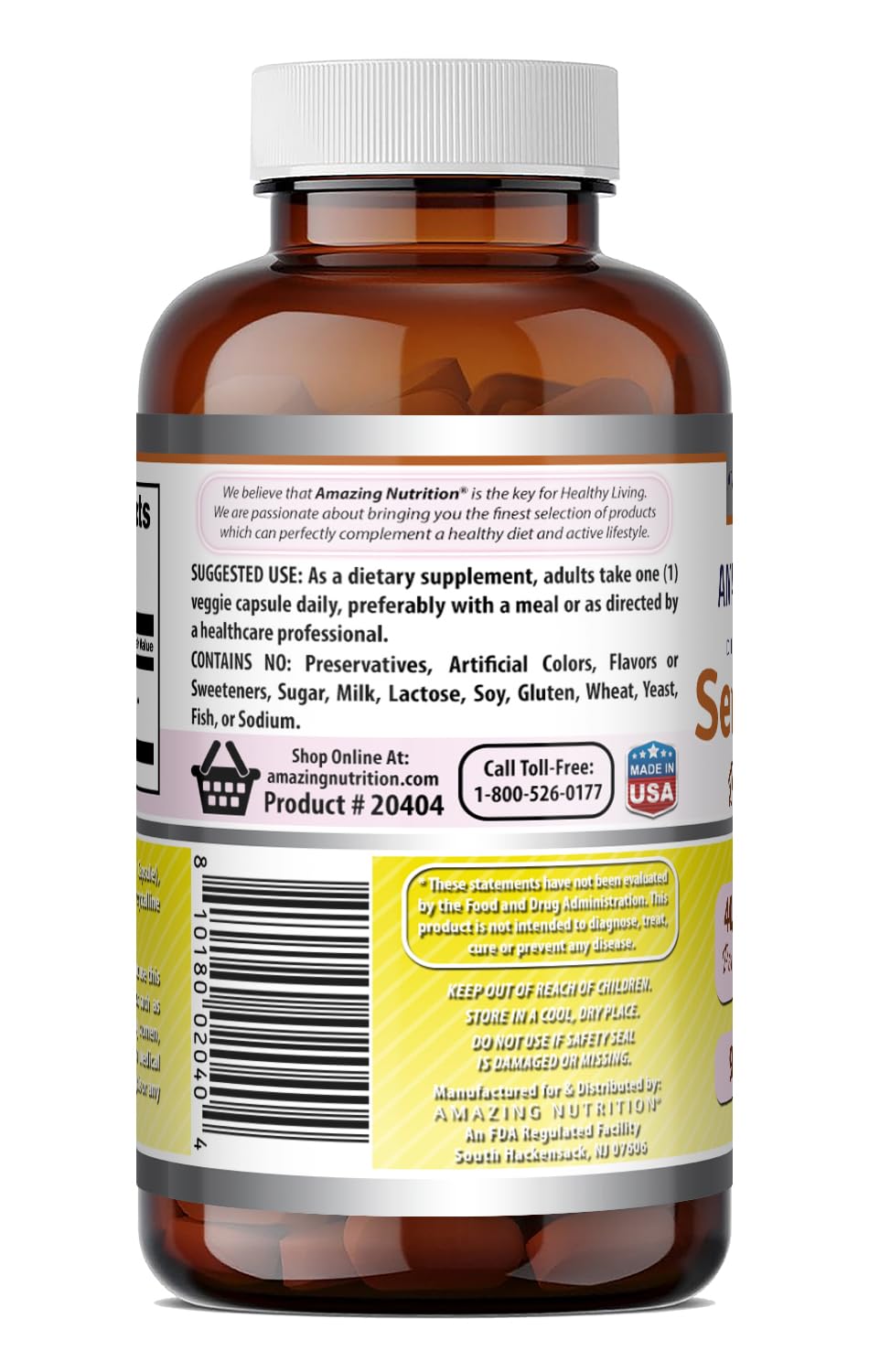 Amazing Nutrition Serrapeptase Supplement Capsule, 90 Count