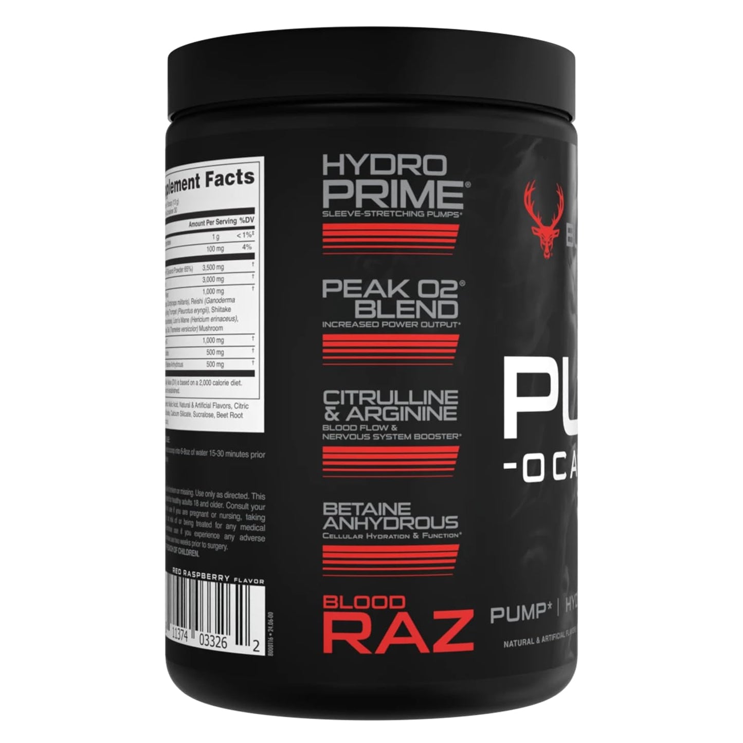 Bucked Up Pump-ocalypse Blood Raz Nitric Oxide and L-Arginine Supplement with Citrulline Malate, GlycerPump Powder 13.8 Ounces