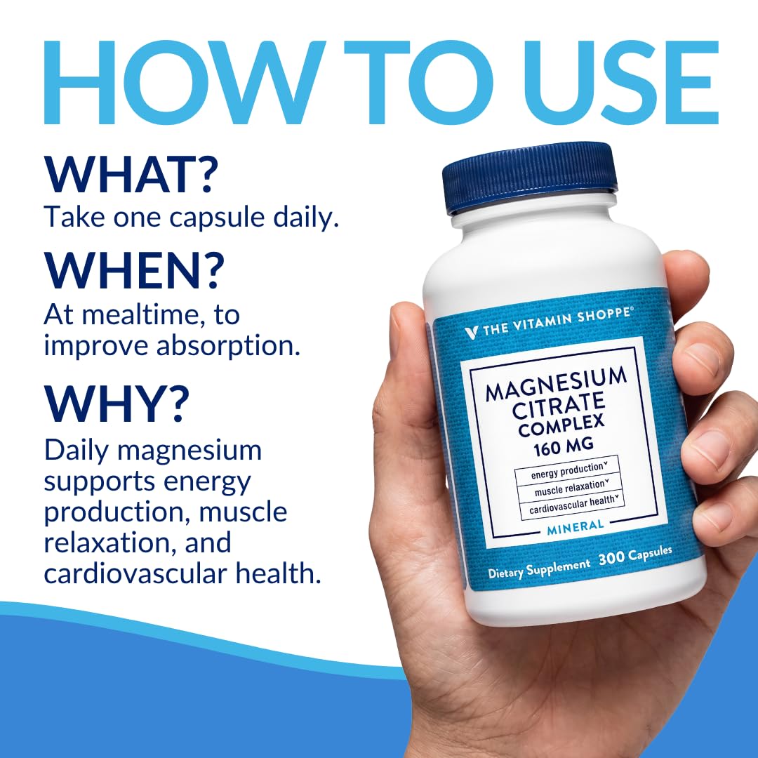 The Vitamin Shoppe Magnesium Citrate 160 mg Capsules 300 Count