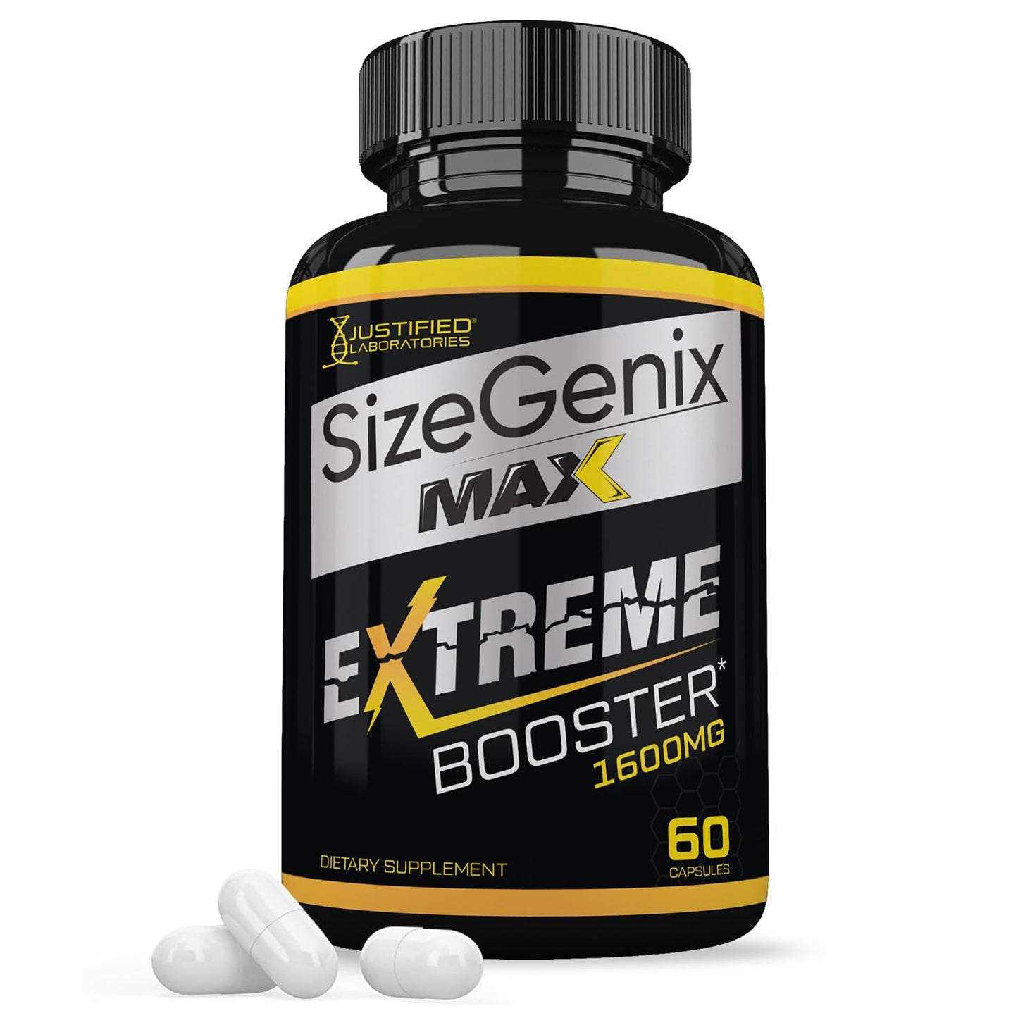Justified Laboratories Sizegenix Max 1600MG Advanced Men's Health Formula Capsules, 60 Capsules